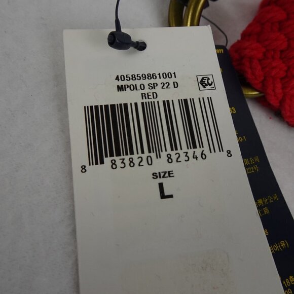 Polo Ralph Lauren Belt Men's Size L Red Webbed Adjustable O Ring Preppy - Picture 6 of 9